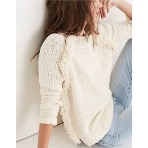 Madewell Cream Fringe Sweater / Small